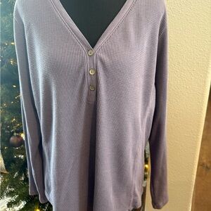 Eddie Bauer Dusty Purple Waffle Knit Tops